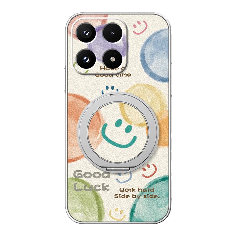 气泡笑脸适用iqoo15手机壳iqoo13/iqooz10turbo卡通iq0011新款10pro磁吸支架旋转iqoo12女男款可爱小羊皮防摔