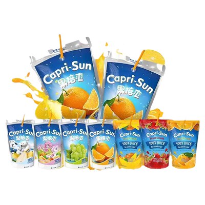 果倍爽200ml*10袋整箱capri-Sun阿联酋进口橙汁儿童果汁饮料袋装