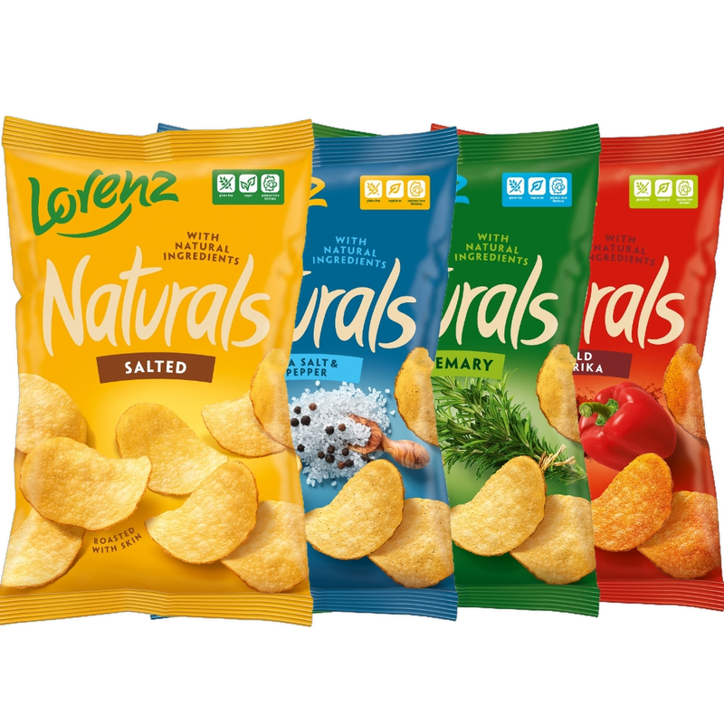 德国进口劳仑兹手工薯片海盐芝士原切脆片大包装膨化高端休闲零食