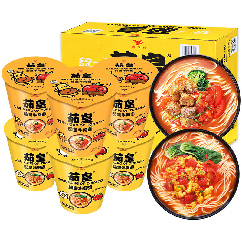 统一茄皇方便面鸡蛋面桶装正品图片