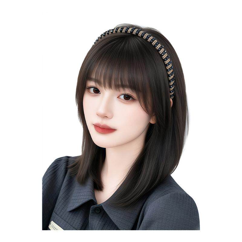 丝奈儿发箍刘海一体女头顶补发片全真发遮白发蓬松颅顶无痕补发片