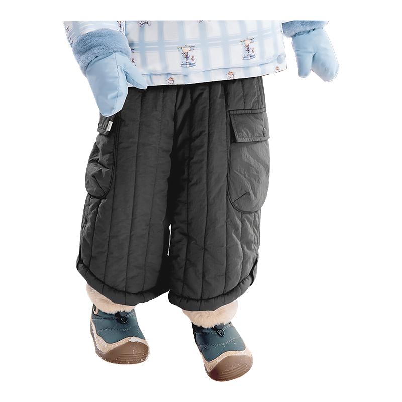 嫚熙童装儿童裤子冬季加厚保暖2025新款男童长裤三防百搭外出棉裤
