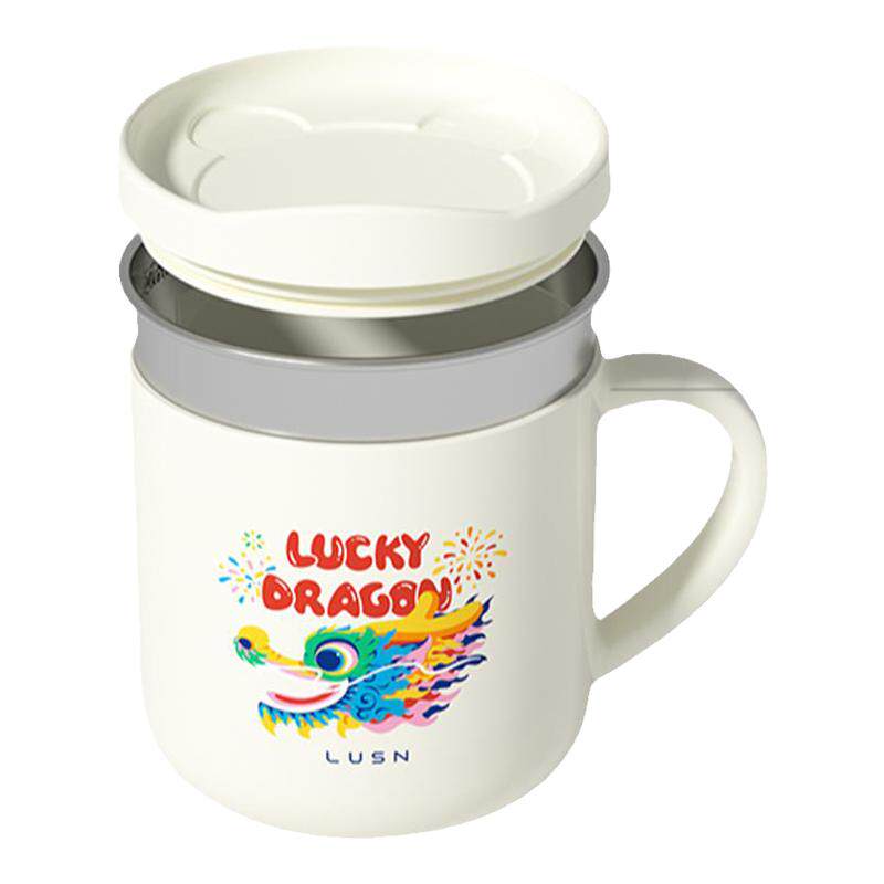 儿童牛奶杯刻度家用敞口316L不锈钢宝宝吸管杯学饮杯喝水杯子