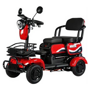 新款电动四轮车老年人代步残疾人电瓶车家用小型接送孩通勤电动车