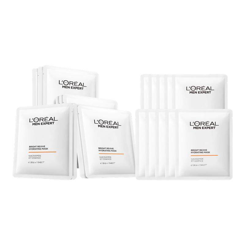 欧莱雅男士耀白面膜美白淡斑祛斑补水保湿淡化痘印烟酰胺男生专用