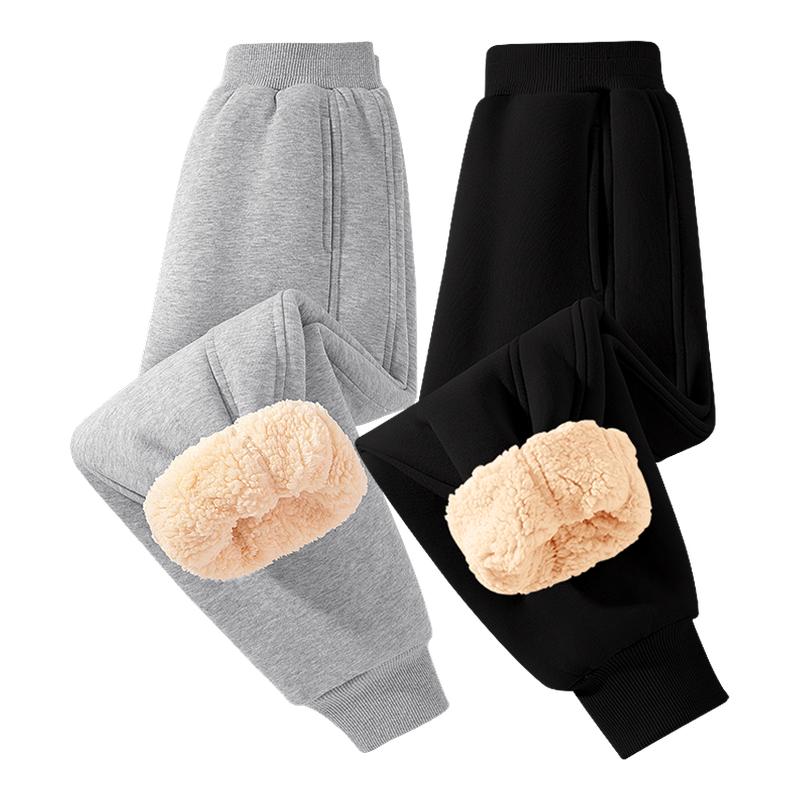 红豆童装男童秋冬款羊羔绒裤子