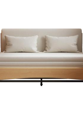 实木沙发床现代简约可折叠床储物伸缩北欧小户型客厅两用双人沙发