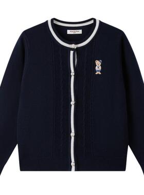 PawinPaw卡通小熊童装25年秋冬新款女童毛织开衫柔软保暖外套