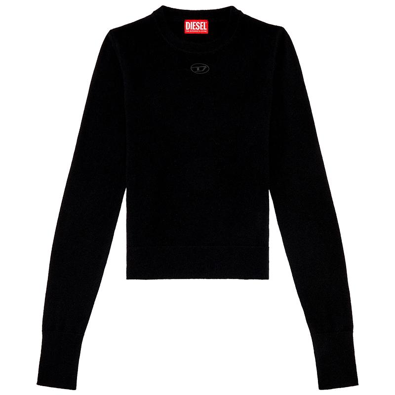 [折扣]DIESEL女士OVAL D绵羊毛山羊绒长袖套头针织衫A130130GEAY