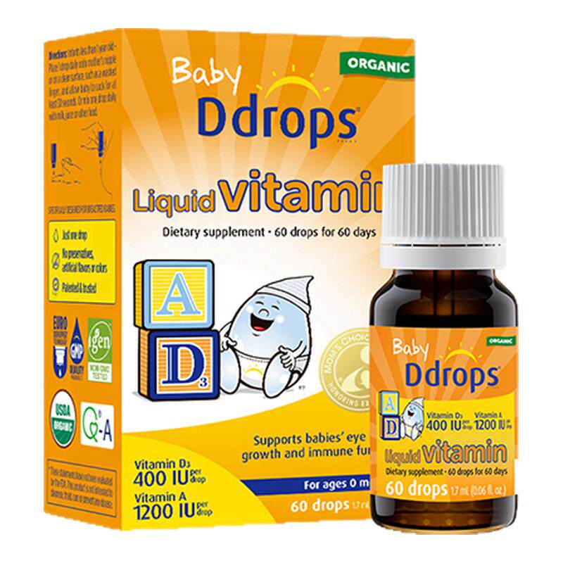 Ddrops滴卓思敏宝ad滴剂婴幼儿一岁以下新生儿D3宝宝维生素d3婴儿