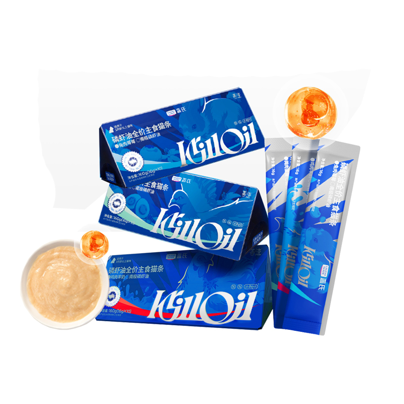 蓝氏磷虾油主食猫条全价鱼油猫条