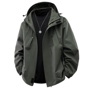 潮牌宽松工装 罗蒙男士 百搭休闲秋季 连帽夹克男款 上衣外套男 春秋款