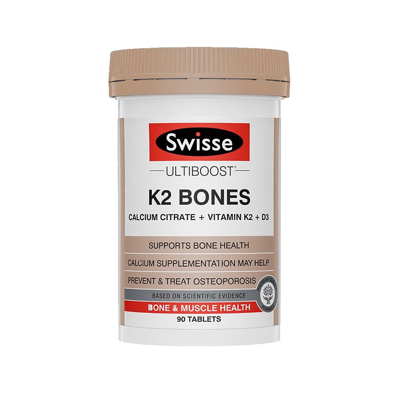 澳洲Swisse K2钙维生素D3骨骼健康成人中老年补充钙质钙片90粒