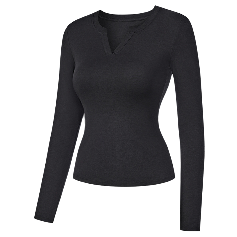 MYBODY商场同款秋季新款肌底衣莫代尔带垫肩保暖上衣可外穿保暖衣