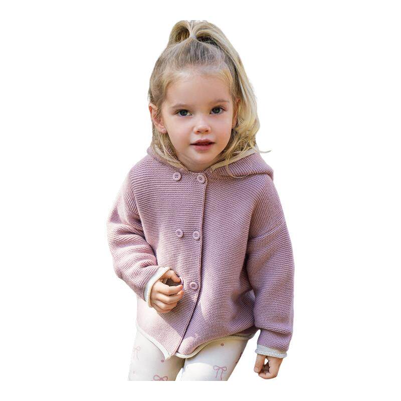 嫚熙童装开衫毛衣男女童2026新款美丽诺羊毛针织衫外套儿童上衣