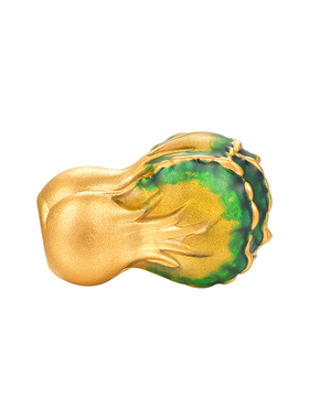 明牌珠宝金白菜硬金串珠 黄金吉祥百财路路通足金转运珠AFP0848