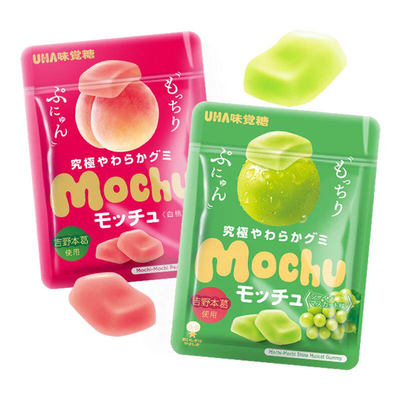 UHA悠哈蜜咻果汁软糖日本进口味觉糖果零食白葡萄桃子味超软糖果