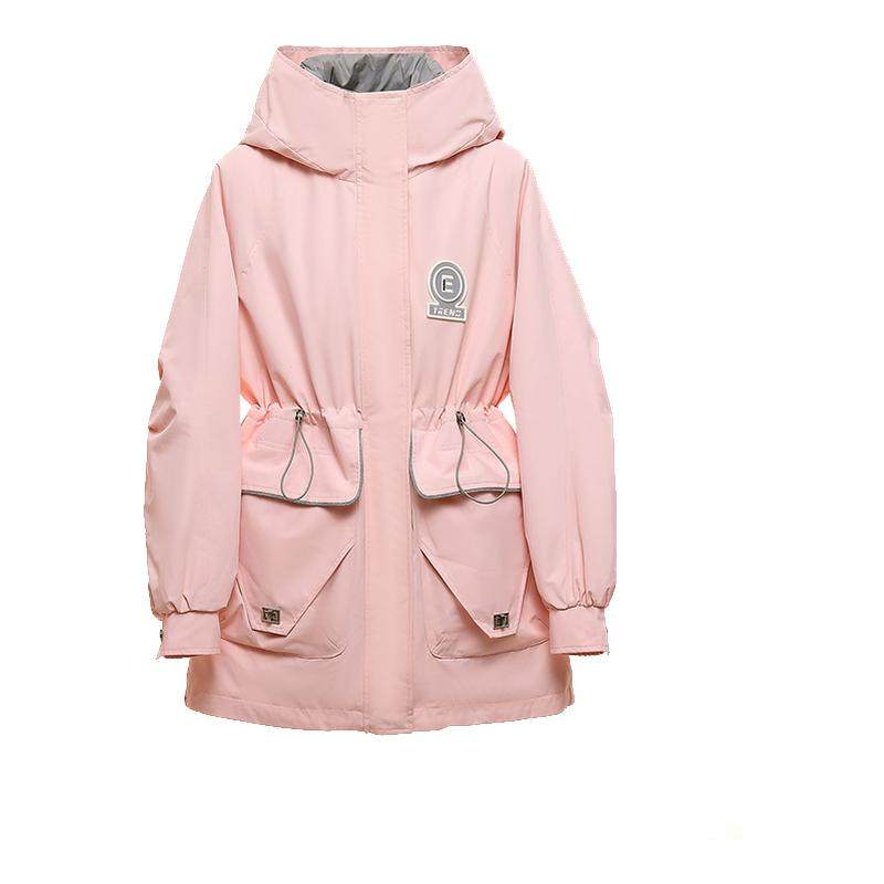 SMEN诗萌工装风粉色羽绒服女2025冬季新款抽绳收腰保暖夹克外套女,女装/女士精品,羽绒服,淘宝优惠券,粉丝福利购,淘宝优惠卷