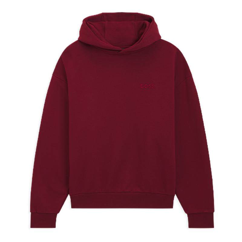 【100%棉】BOSS博斯 25年冬季新款艺术图案棉质毛圈布连帽卫衣