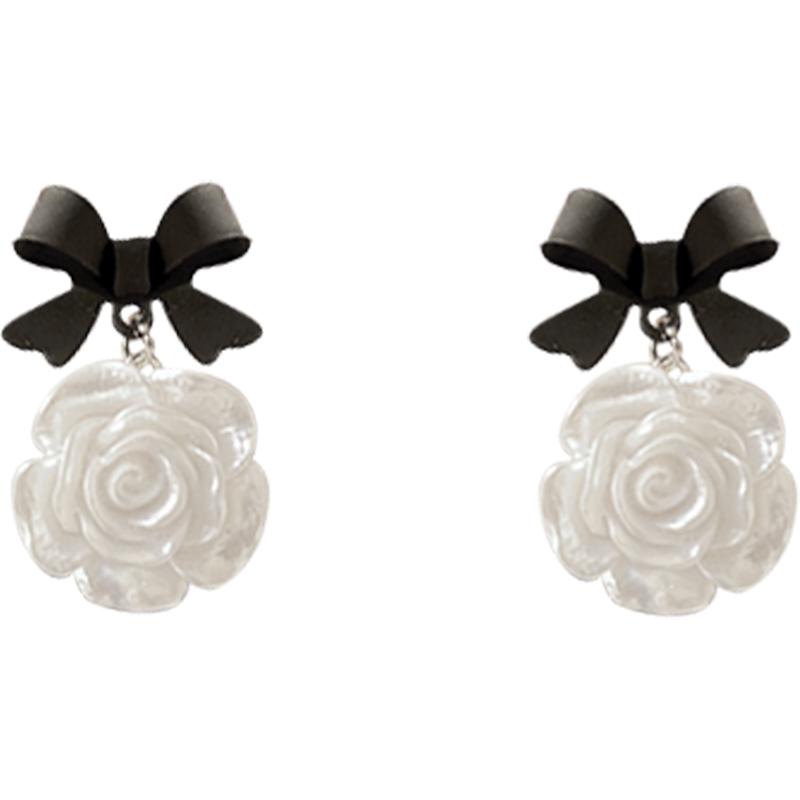 山茶花耳夹女无耳洞耳环耳坠