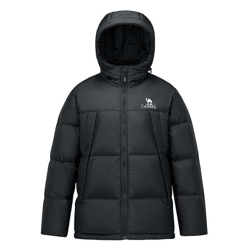 骆驼男装羽绒服男加厚冬季2025新款连帽短款面包服保暖防寒外套