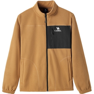 休闲保暖抓绒衣男 加绒加厚夹克时尚 骆驼男装 摇粒绒外套男冬季