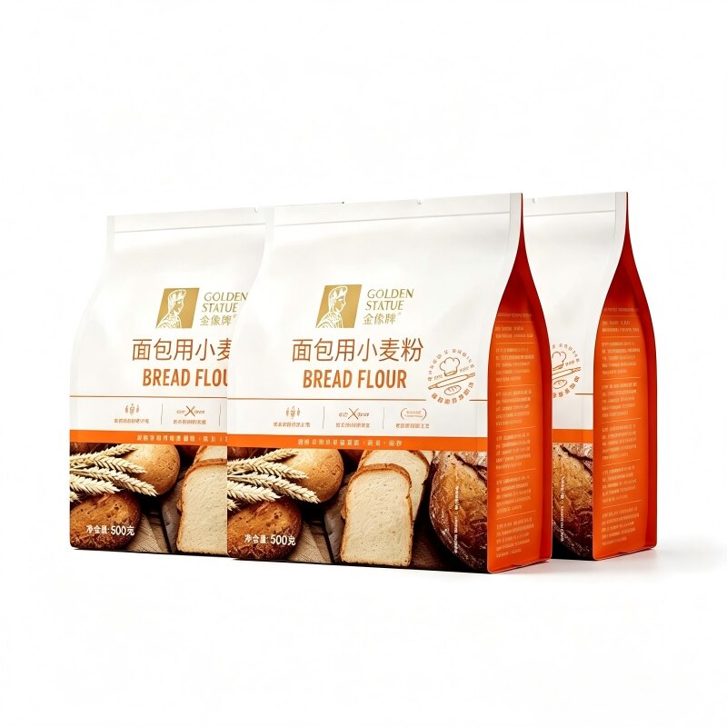 金像牌高筋面包粉500g*3烘焙家用原料面包机烤箱烘焙吐司披萨面粉