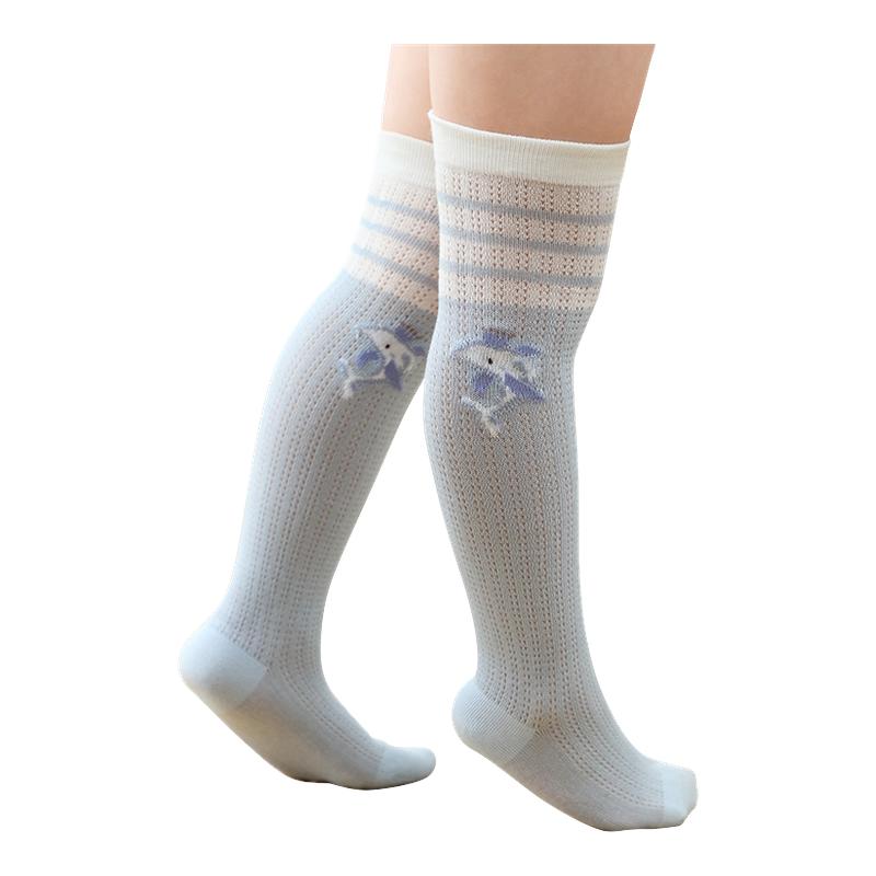 嫚熙婴儿袜子过膝袜宝宝长筒袜男女童原纱防蚊袜四季长袜过膝袜