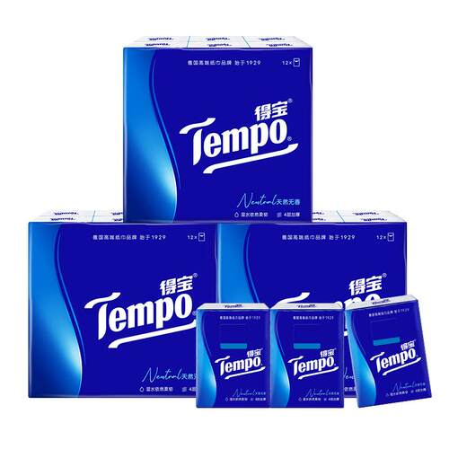 Tempo宝德宝天然加厚包装手帕纸
