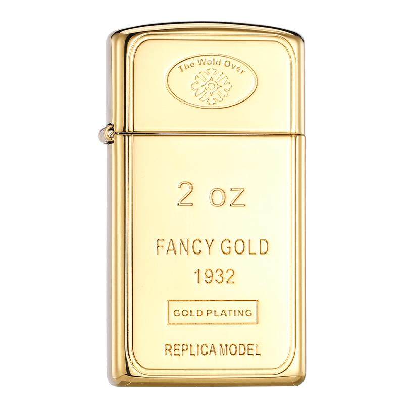 zippo正品打火机18K小金条纤巧窄机官方旗舰店防风煤油送男友礼物