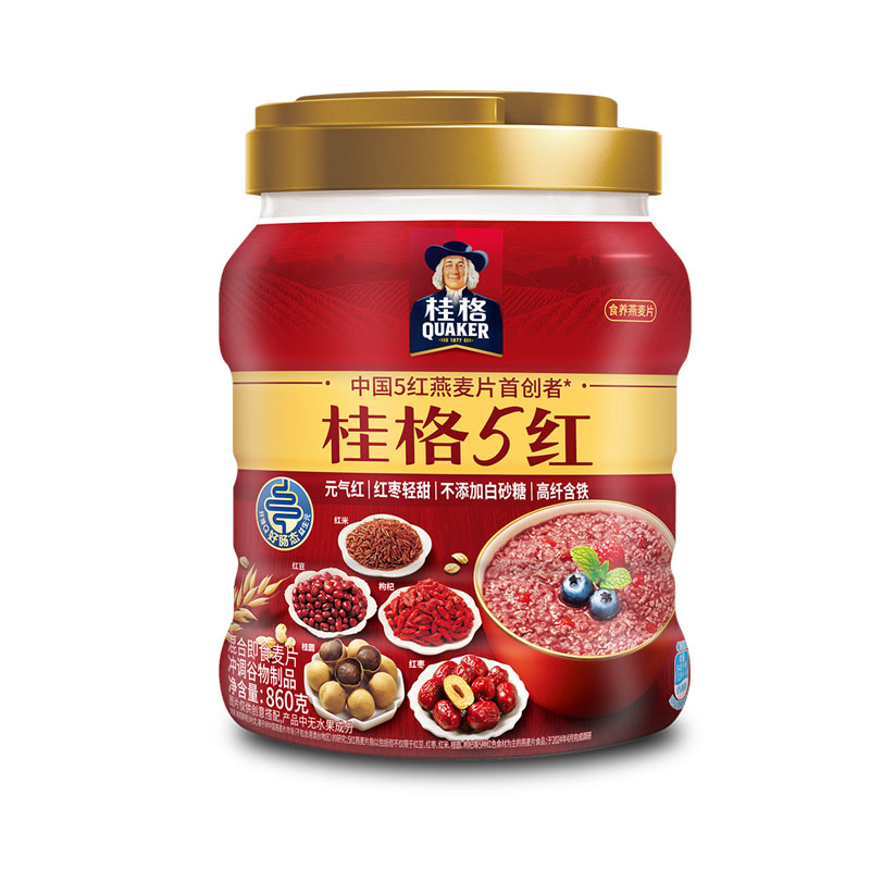 新品桂格混合即食五红燕麦片