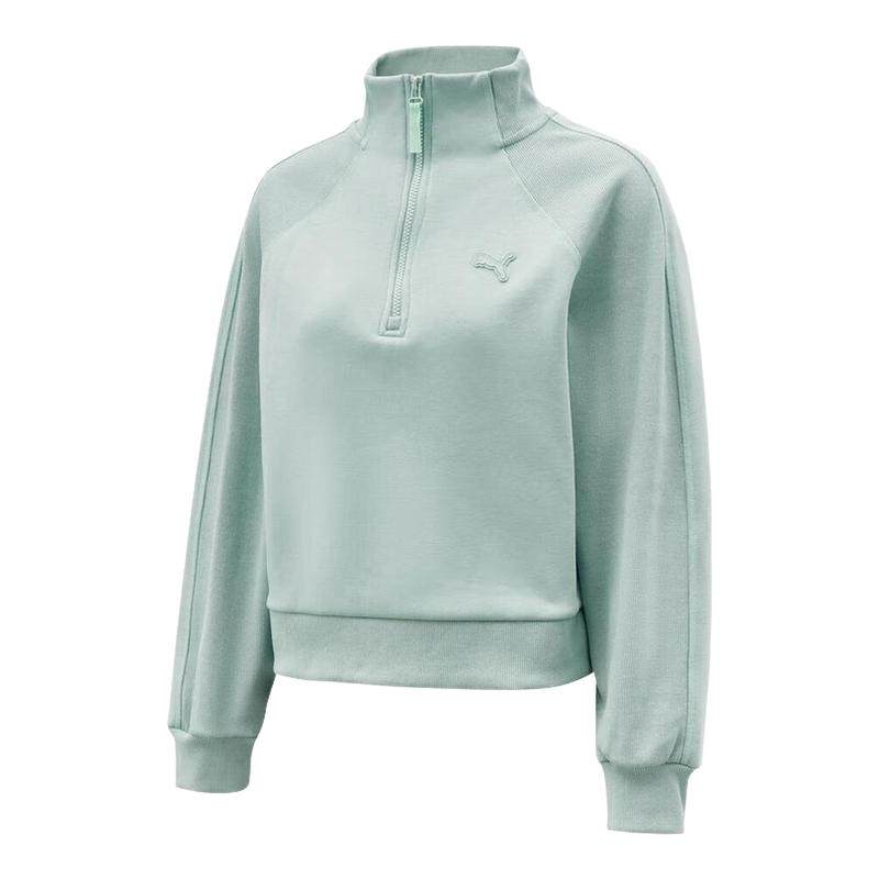 PUMA彪马女远红外保暖加绒拼接立领上衣休闲半拉链卫衣 635727-82,运动服/休闲服装,运动卫衣/套头衫,淘宝优惠券,粉丝福利购,淘宝优惠卷