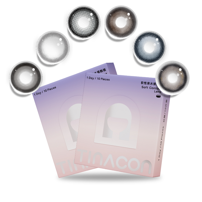 Tina媞娜早安i人美瞳半年抛灰色轻混血大直径缇娜隐形眼镜WF女TN