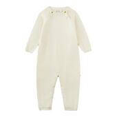 婴幼儿宝宝厚款 ArborTree 怀抱有机棉羊绒肩开长袖 针织连体衣爬服