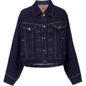 ONLY2026春季 牛仔外套女 型原色翻领落肩长袖 新款 复古OVERSIZE版