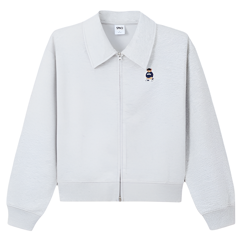 【WOODIE系列】SPAO韩国同款25年春秋女士小熊翻领卫衣