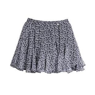 时尚 新款 别致伞裙小众a字半身裙 设计感碎花短裙女26春季 ELLE法式