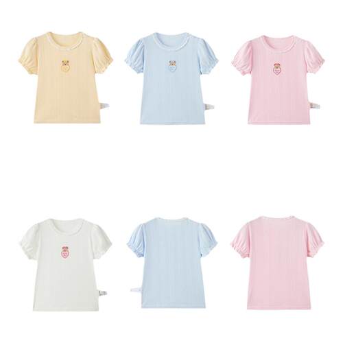 【全棉】PawinPaw卡通小熊童装26年春夏季新款女宝宝甜美短袖T恤