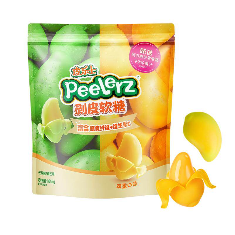 山姆代购皮乐士剥皮软糖双青芒水果味富含膳食纤维生素儿童零食