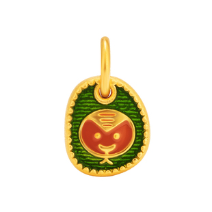 明牌珠宝黄金十二生肖吊坠 硬金福字本命年转运珠足金项坠ASY0579