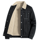 宽松上衣休闲夹克男款 新款 2025秋冬季 罗蒙麂皮绒加绒加厚外套男士