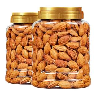 巴旦木手剥盐焗味500g坚果休闲零食扁桃仁薄壳干果新年货批发罐装