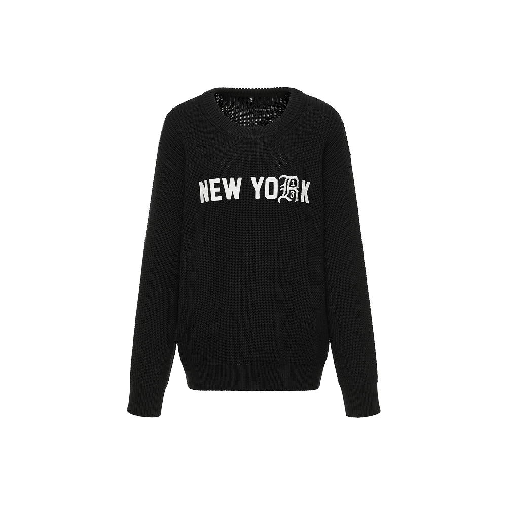 R13早春字母印花套头针织衫