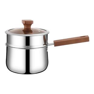 德国316L不锈钢无涂层奶锅食品级宝宝婴儿辅食奶锅多功能汤锅蒸锅