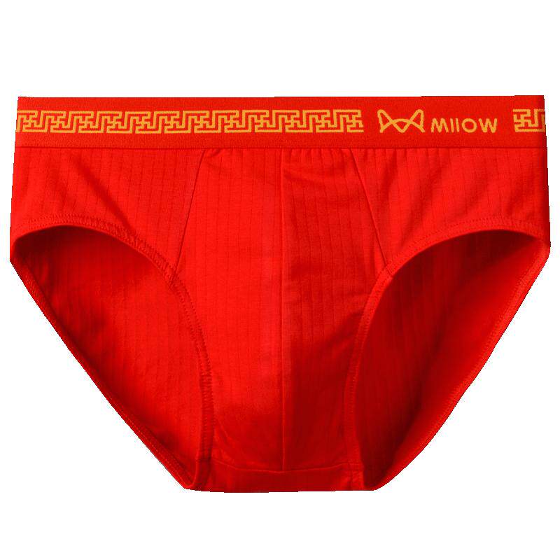 猫人本命年男士三角内裤纯棉抗菌大红色礼盒装马年结婚礼物短裤头,女士内衣/男士内衣/家居服,男三角内裤,淘宝优惠券,粉丝福利购,淘宝优惠卷