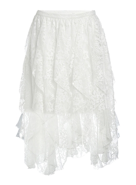 FIVE PLUS法式浪漫层叠修身不规则蕾丝半身裙女26春新品