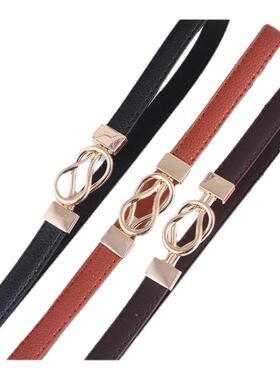 卡帝乐鳄鱼皮带女时尚百搭2026新款腰带细配连衣裙子装饰收腰裤带