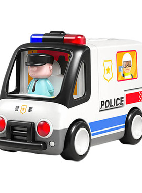 汇乐工程车早教交警车救护车仿真消防车电动汽车儿童玩具生日礼物