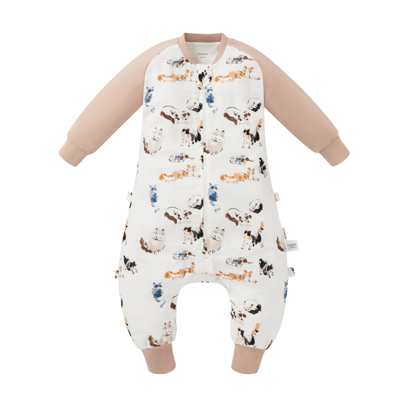 cutelife【轻羽】宝宝睡袋春夏秋双四六层竹棉分腿睡袋防踢被A类