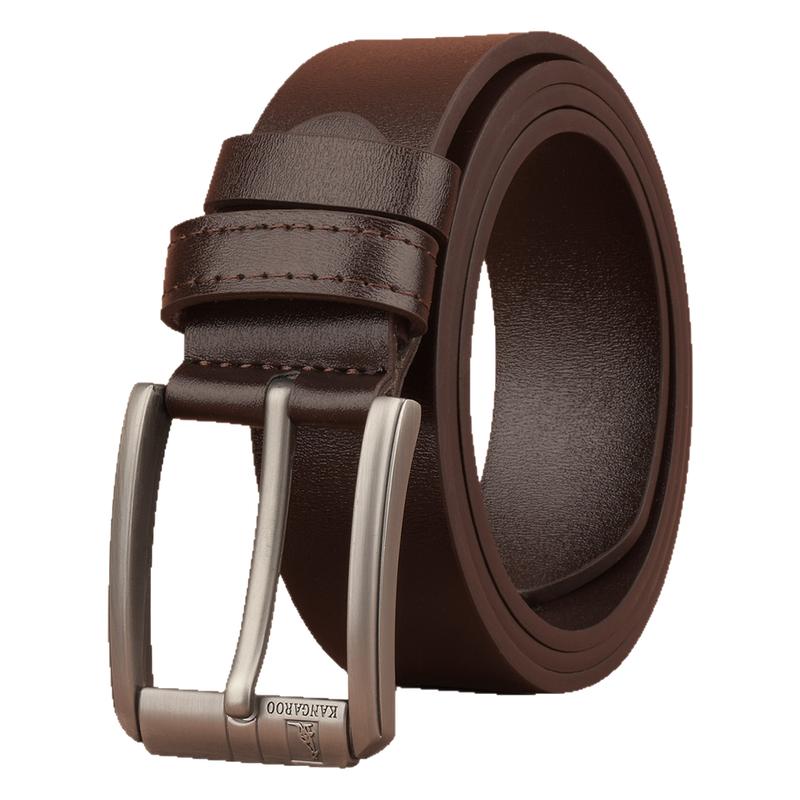 袋鼠皮带男士复古针扣年轻人青年腰带休闲潮流2025年新款牛仔裤带